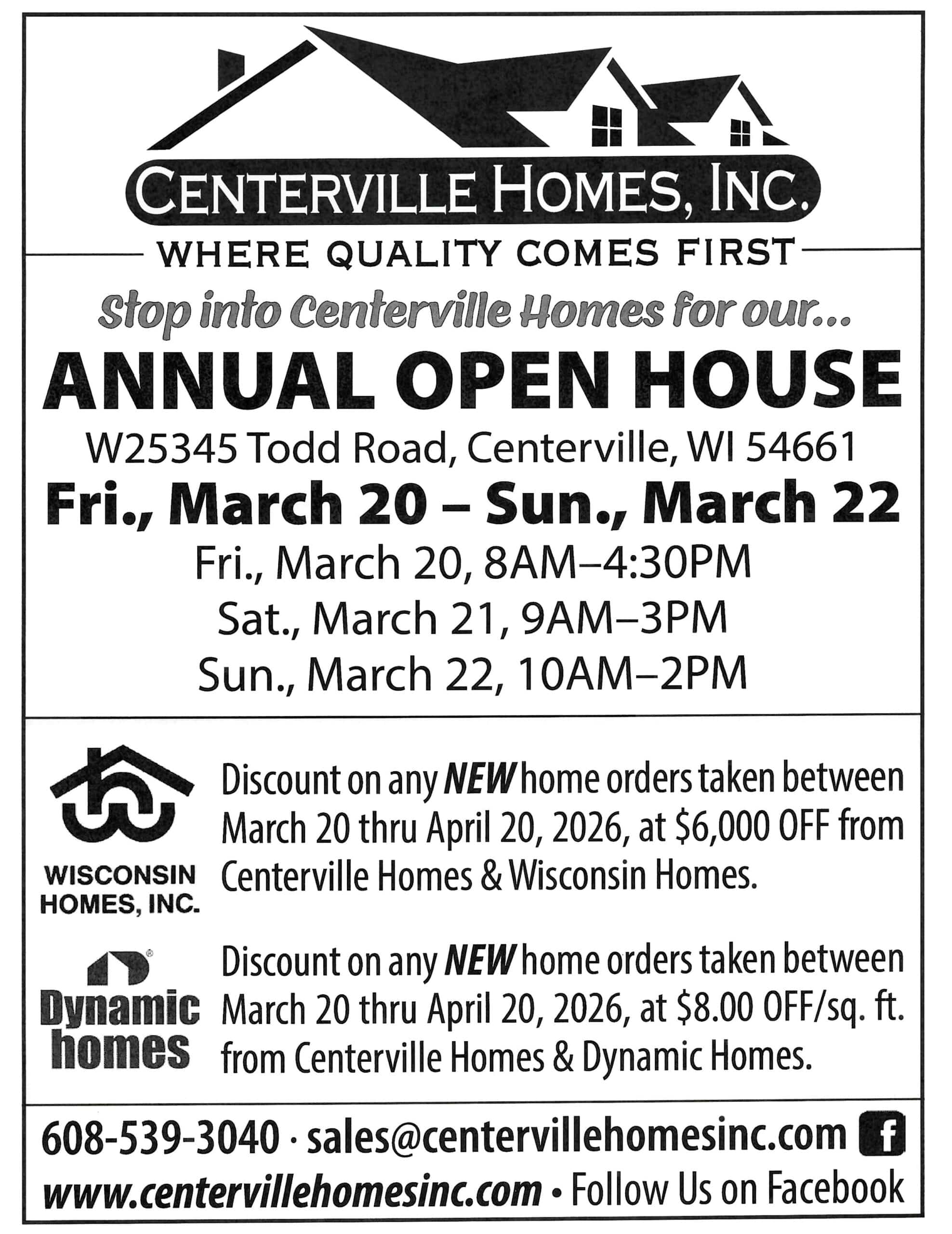 2026 Spring Open House Ad